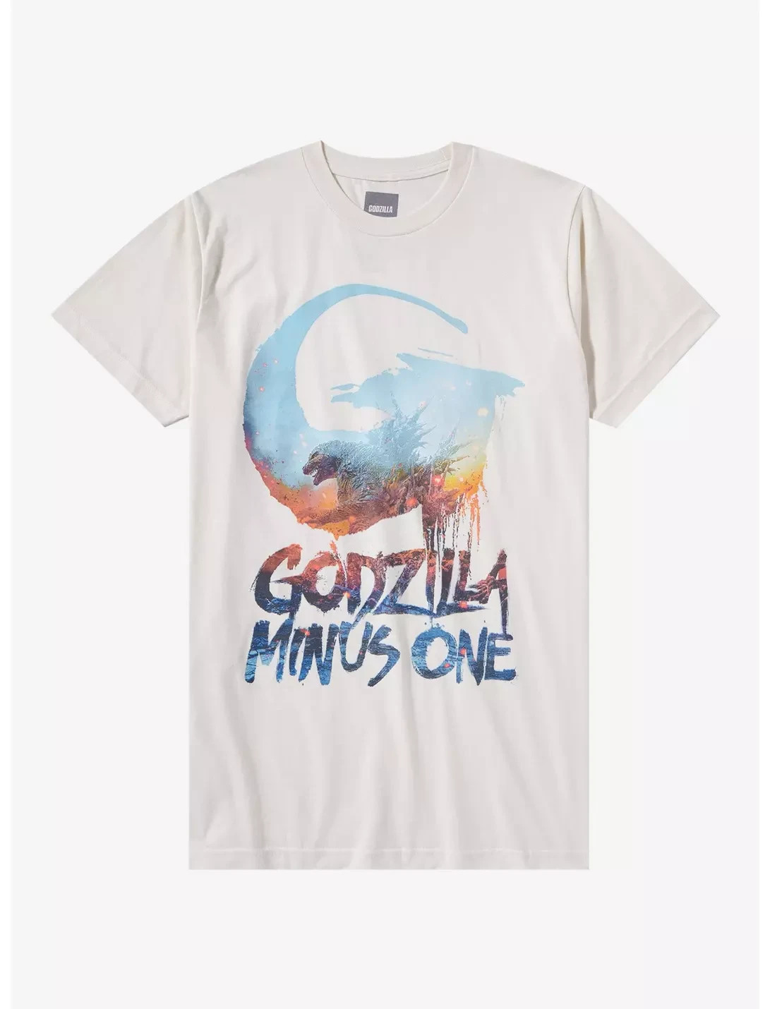 Godzilla Minus One Mens Monster Movie Off-White Poster Graphic Shirt New XS-3XL