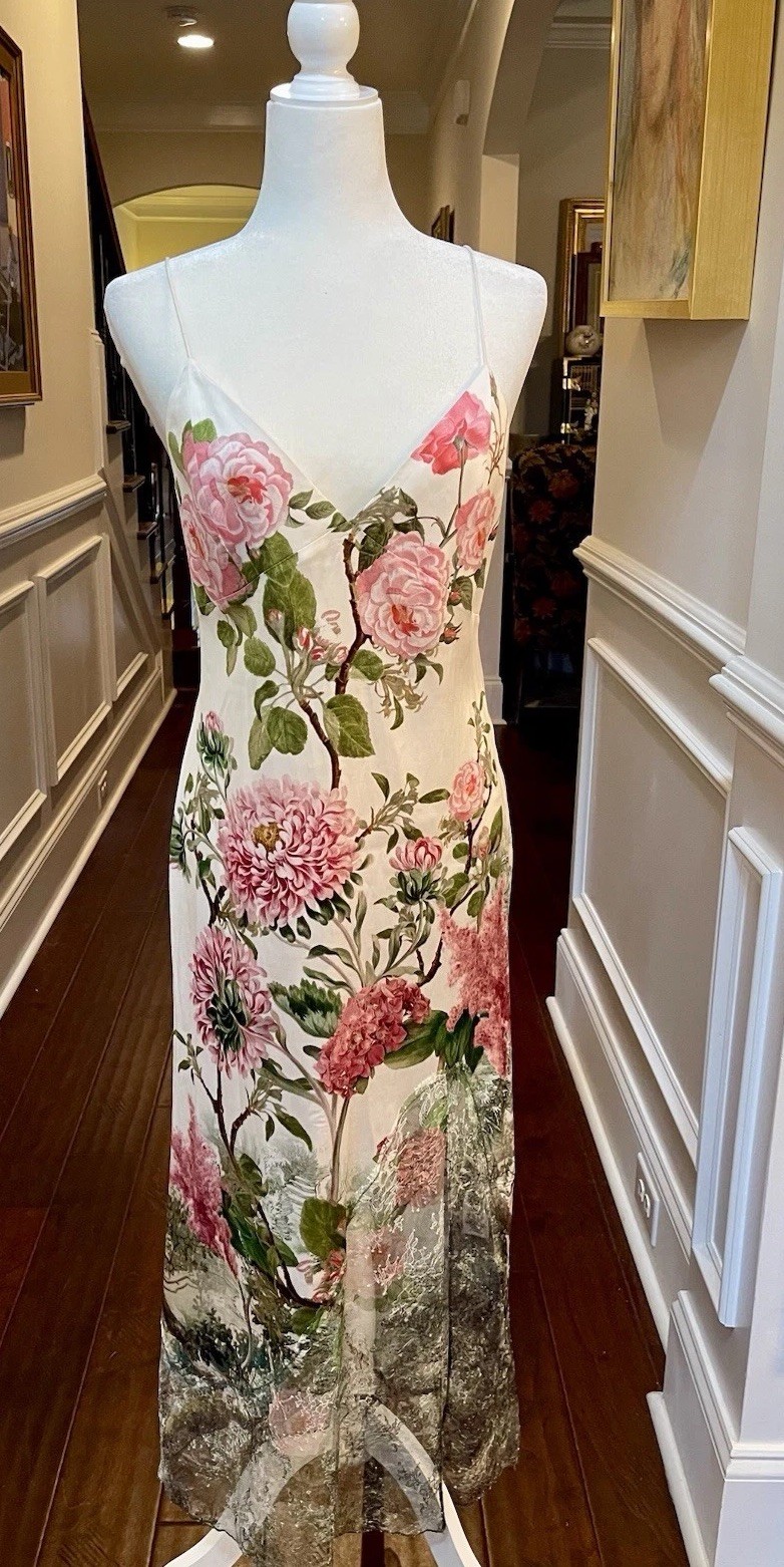 Alice & Olivia Floral Julietta Cutaway Lace MIDI Dress NWT MSRP $495 Sz 6