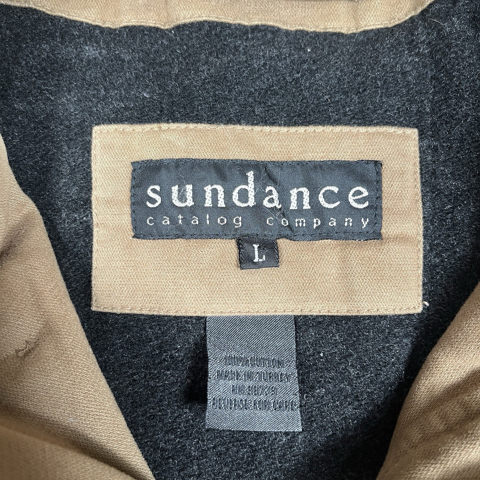 VTG Sundance Chore Jacket Men L 100% Cotton Barn Coat Removable Corduroy Collar