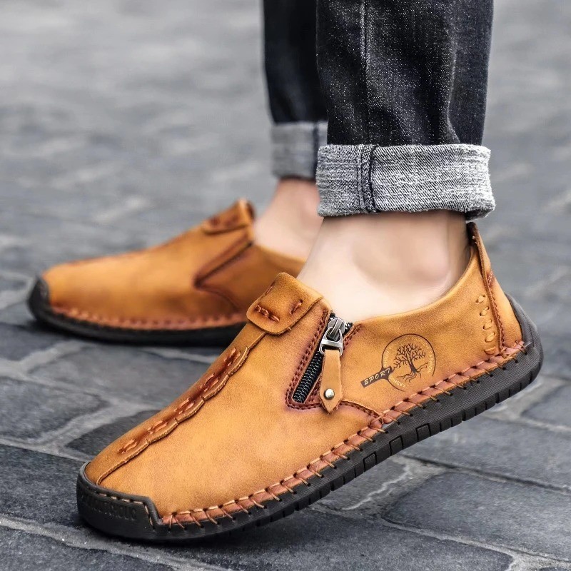 Men’s Handmade Leather Loafers Slip On Moccasins Soft Sole Casual Walking Shoes