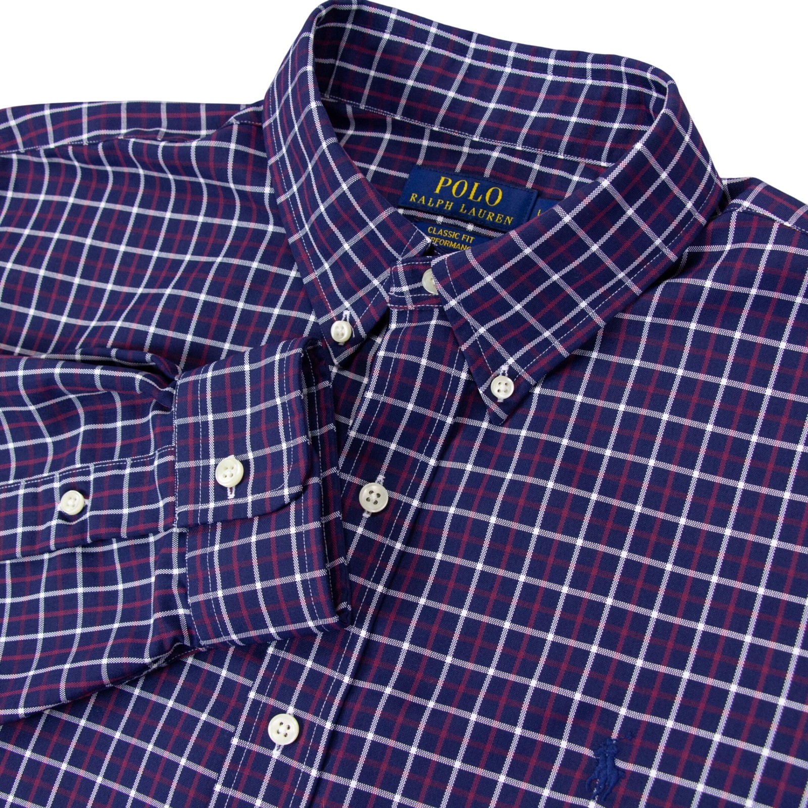 Polo Ralph Lauren Mens L Classic Fit Performance Nylon Poly Shirt Blue