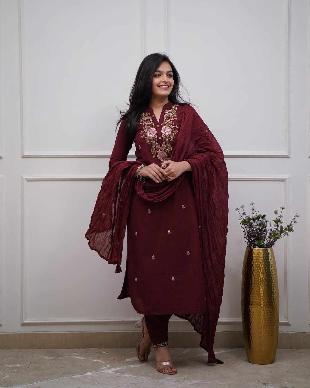 Pakistani Embroidered Salwar Kameez Readymade Women Kurta Palazzo Dupatta Sets