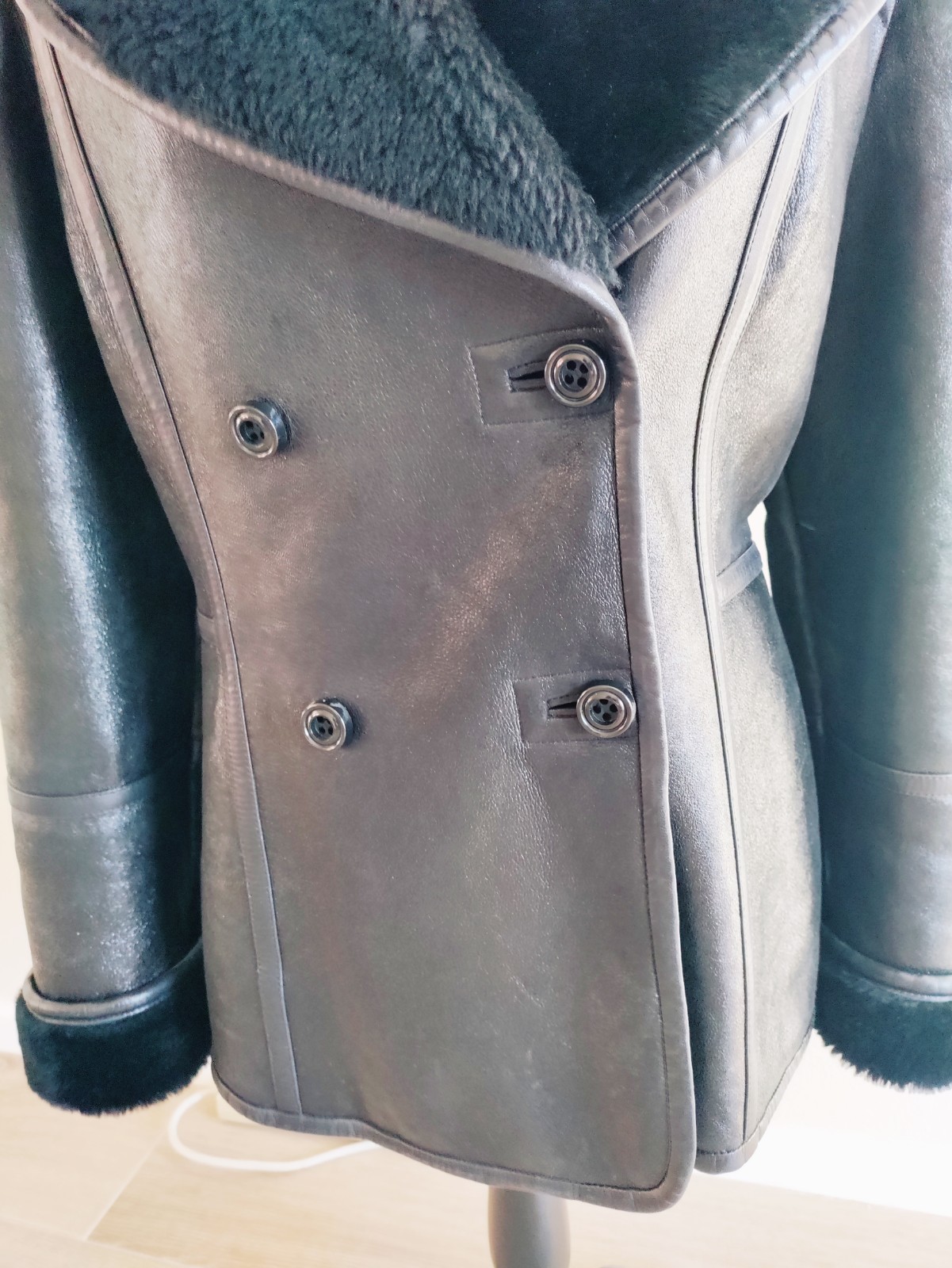 RARE Escada Margaretha Ley Brown Nappa Leather & 100% Lambskin Jacket SZ 8 EUC