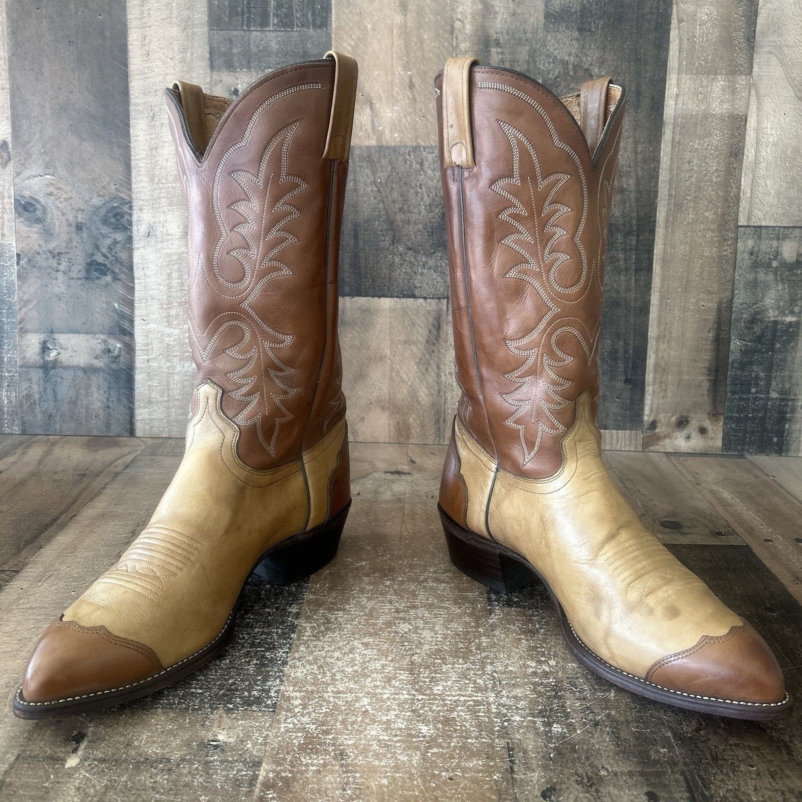 J Chisholm Vintage Wingtip Western Urban Cowboy Boots Mens 10 EE