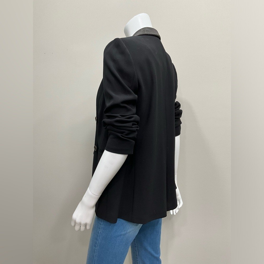 Brunello CUCINELLI Black Blazer Monili Lapel Size IT 42 US 6 Evening Business