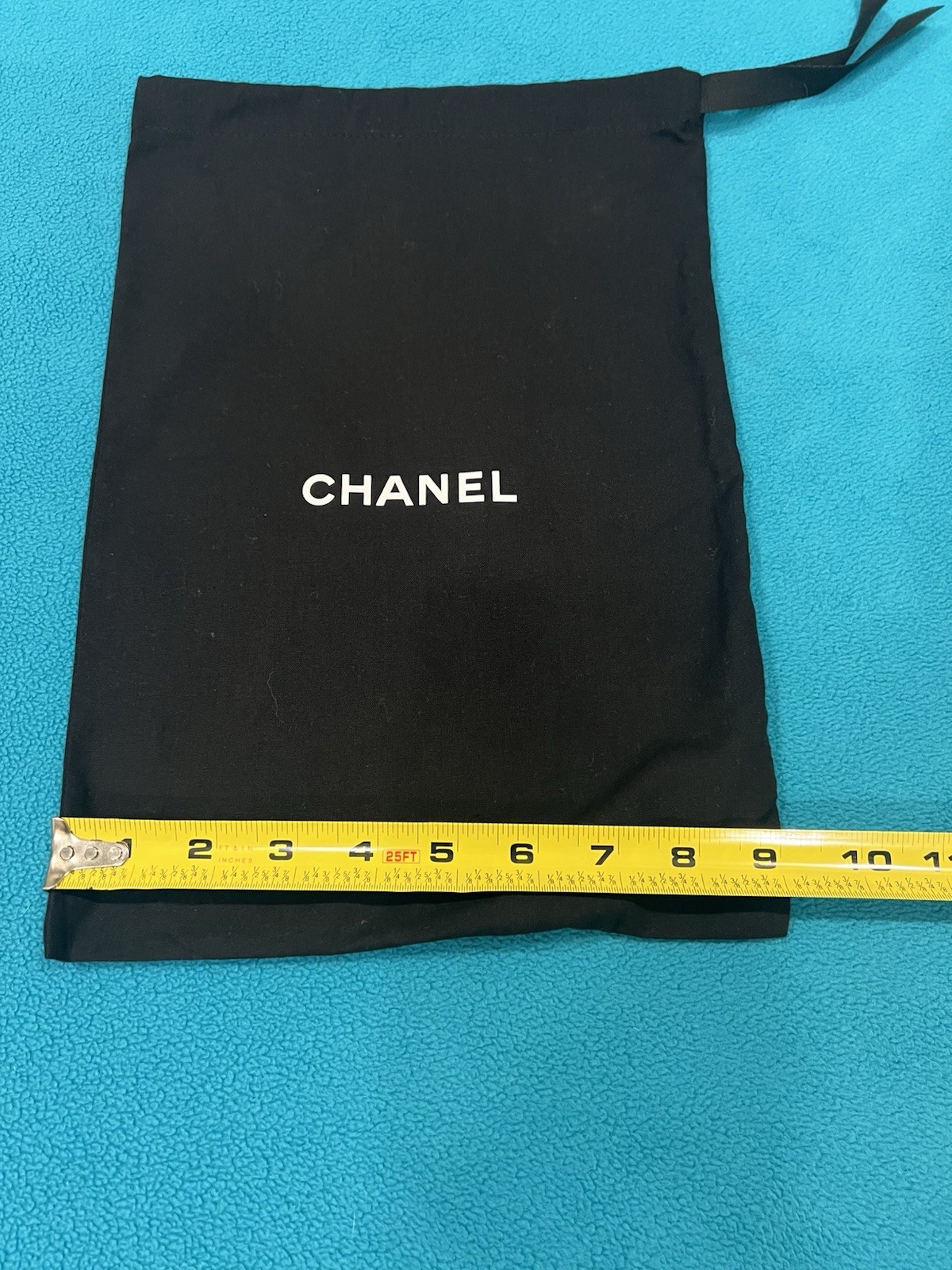 CHANEL Dust Bag Cover with Drawstring Black Size 9×13.5 in Authentic
