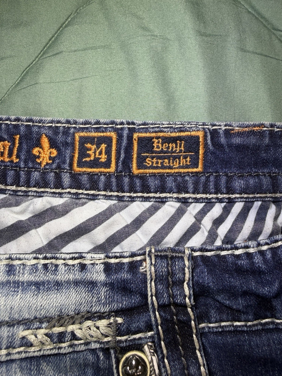 Rock Revival Men’s Straight Fit Denim Jeans 34