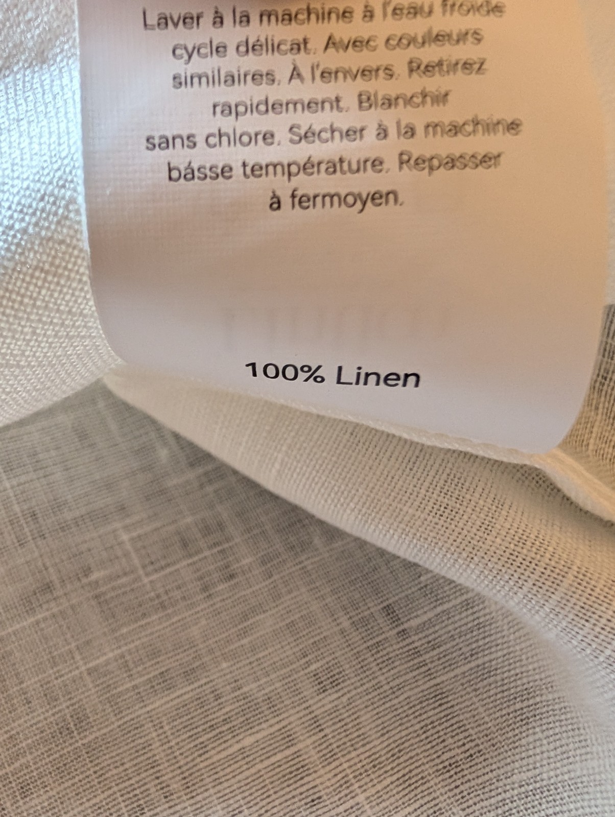 Lintico 100% Linen Crescent Collar Flutter Sleeve Top FARA Women’s M Optic White