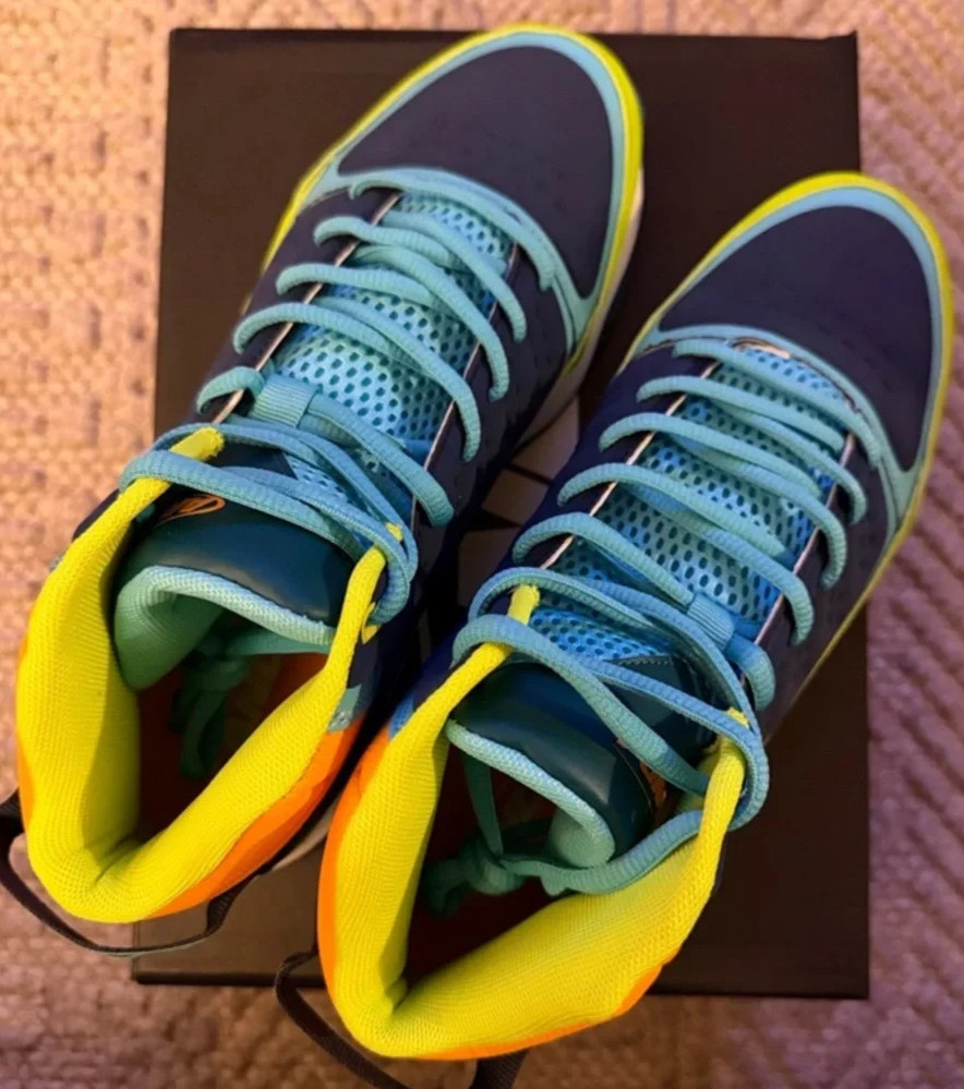 And 1 Mens Sneakers- Pulse 2.0 TPR -Neon Green- Navy & Teal High-Top -NWB