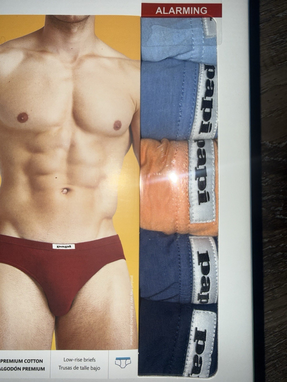 Papi ~ 5-Pair Mens Low Rise Briefs 100% Cotton Underwear ~ M (32-34)