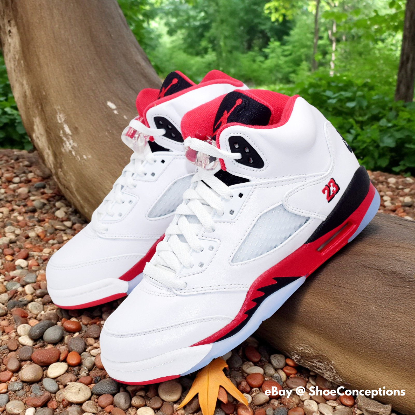 Nike Air Jordan 5 Retro OG (GS) Shoes White Fire Red HQ7980-101 Multi Sizes NEW