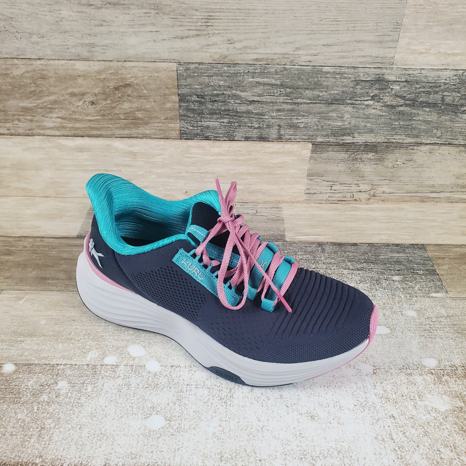 KURU Atom 2 Womens Shoes Sz 7 M Running Night Blue Teal Mesh Lace Up Sneakers