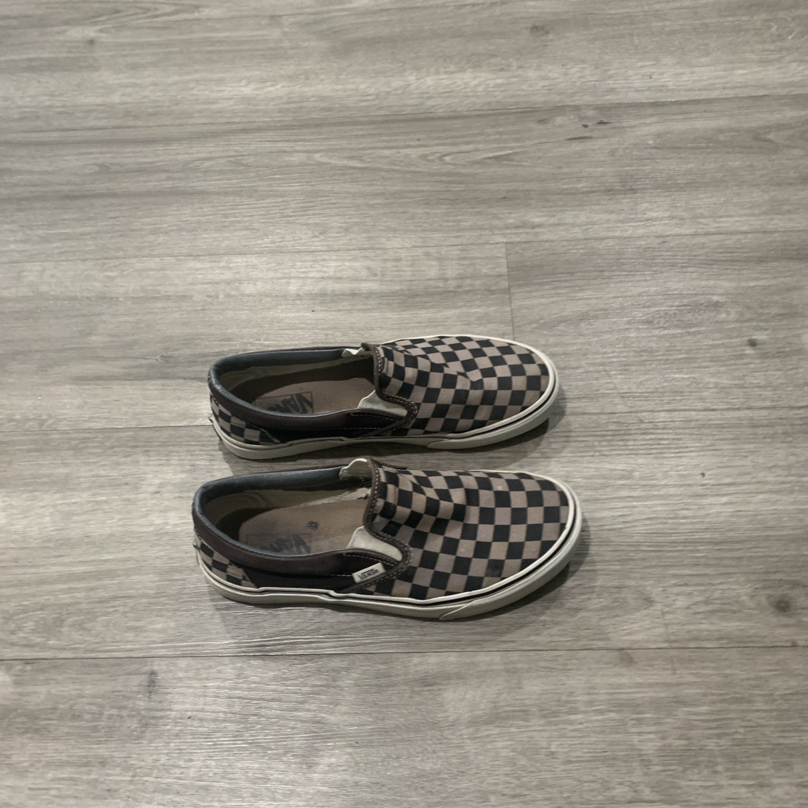 AS IS Vans Classic Shoes Mens Size 8.5 Womens 10 Black Gray Slip On Checkerboard