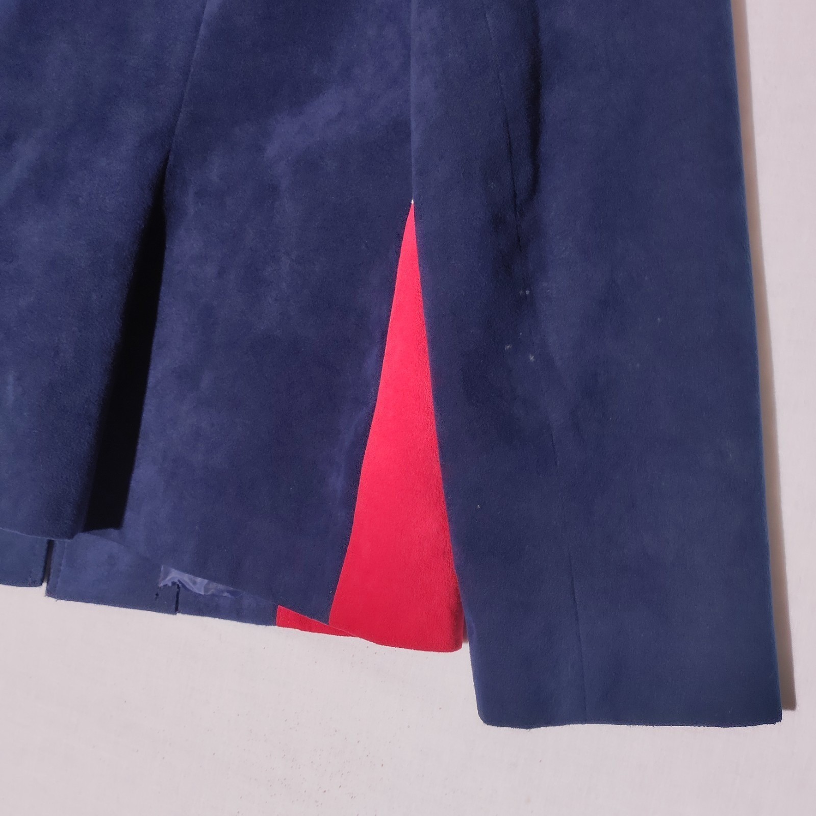 Lilli Ann Purple Red Cream Colorblock faux ultrasuede lined JACKET