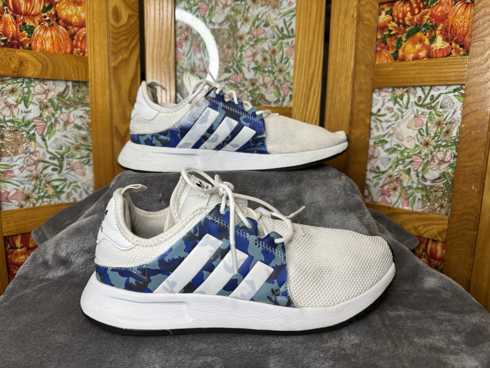 ADIDAS X_PLR White/Blue Camo Sneakers Trainer Shoes Casual Running Outdoor Sz 7