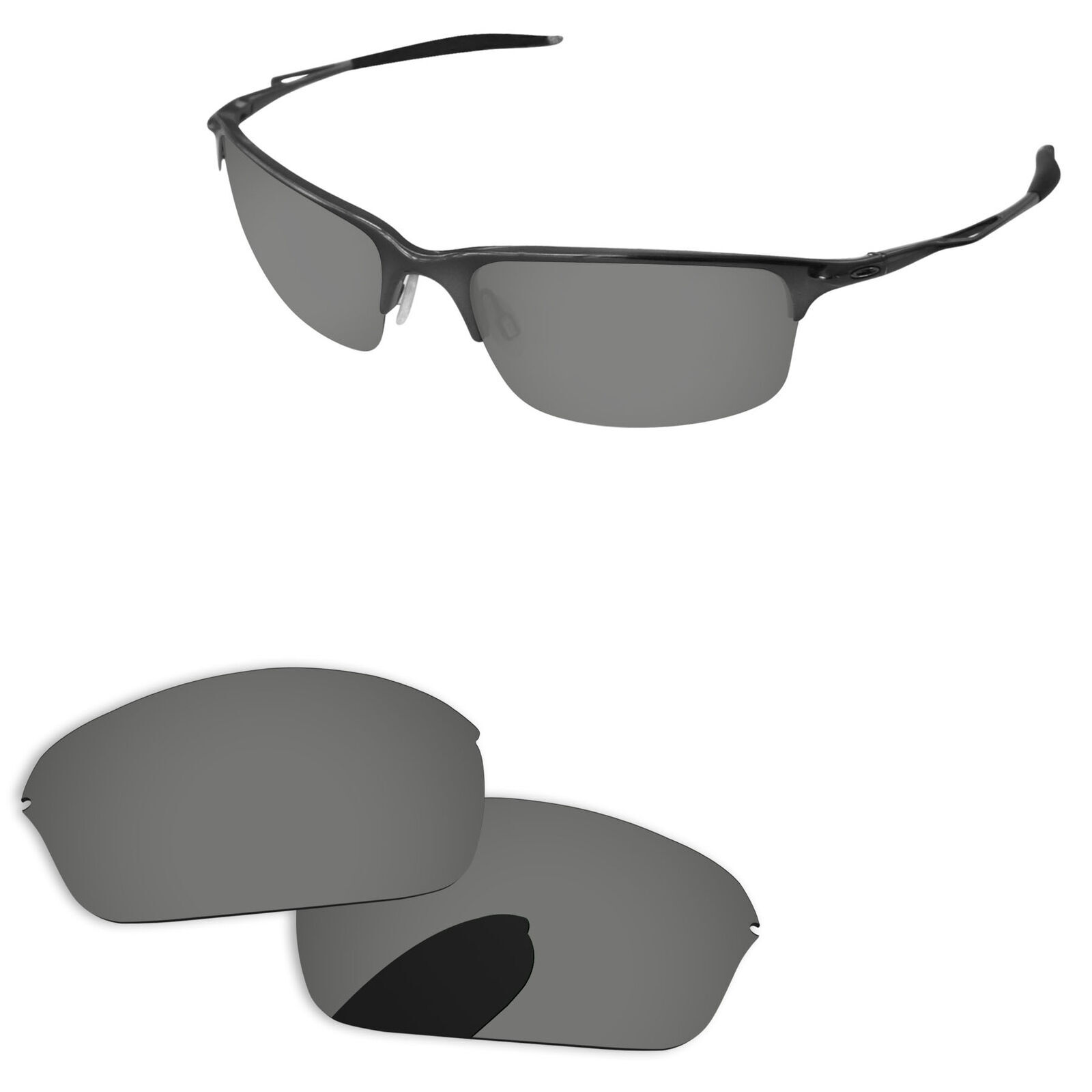 Lensology Black Iridium Polarized Replacement Lenses For-Oakley Half Wire 2.0