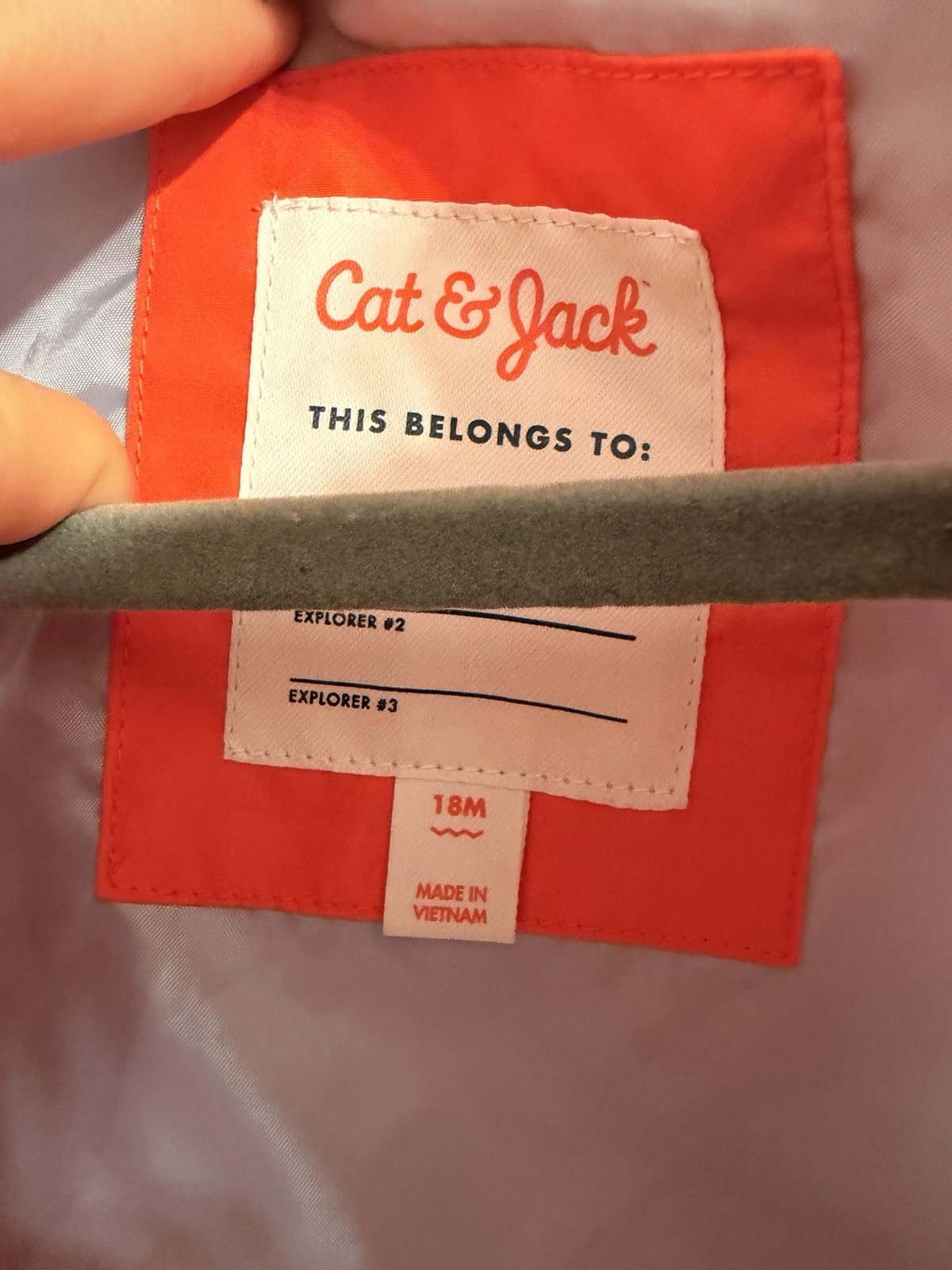 Cat & Jack Unisex Baby Toddler Puffer Vest Full Zip Lined Pockets Orange 18M