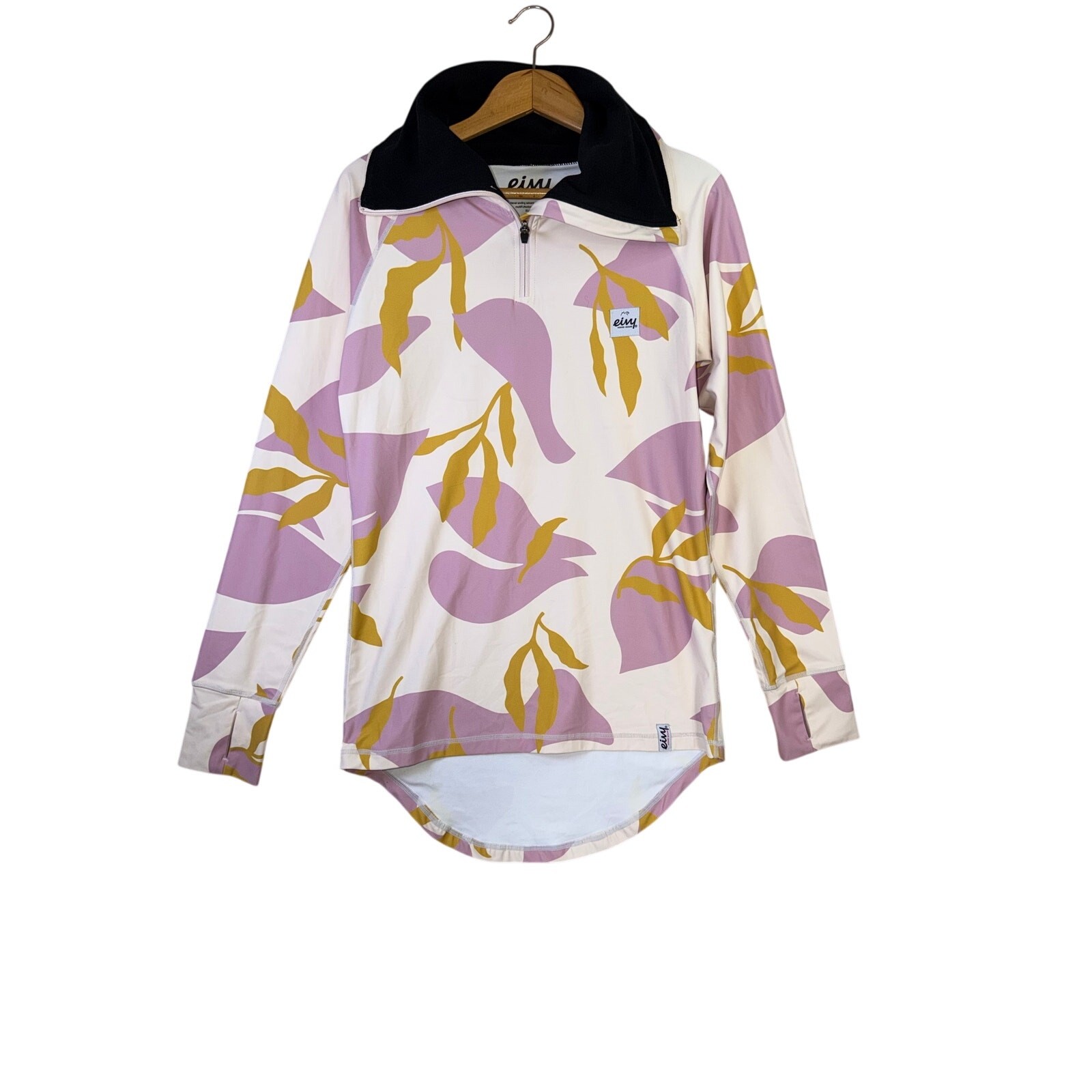 Eivy Icecold Base Layer Top Integrated Neckwarmer Floral Bloom Longline Thumbhol