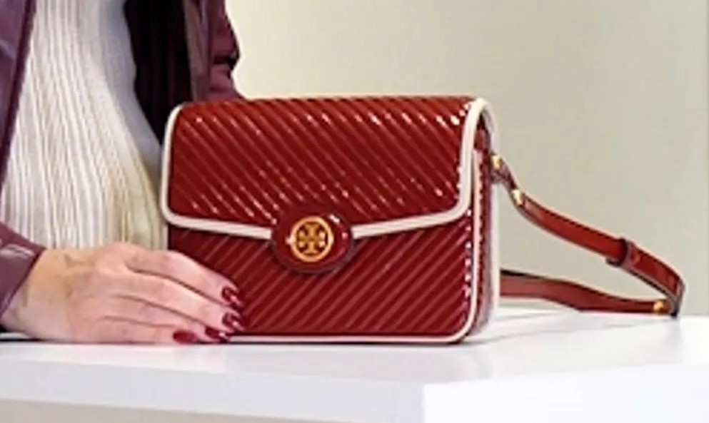 NWT Tory Burch Robinson Quilted Patent Leather Shoulder Crossbody Red Bag RARE