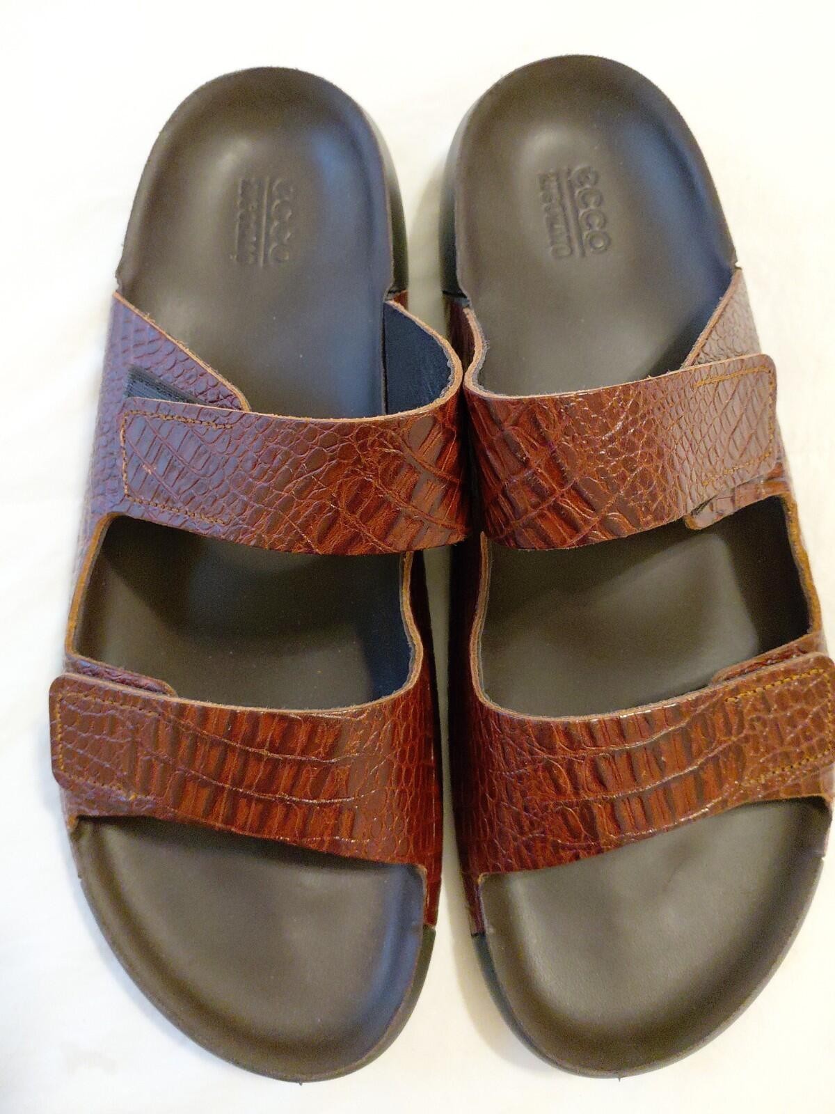 Ecco Men’s 2nd Cozmo ##605 Two Band Slide Sandal Brownish 12 NEW