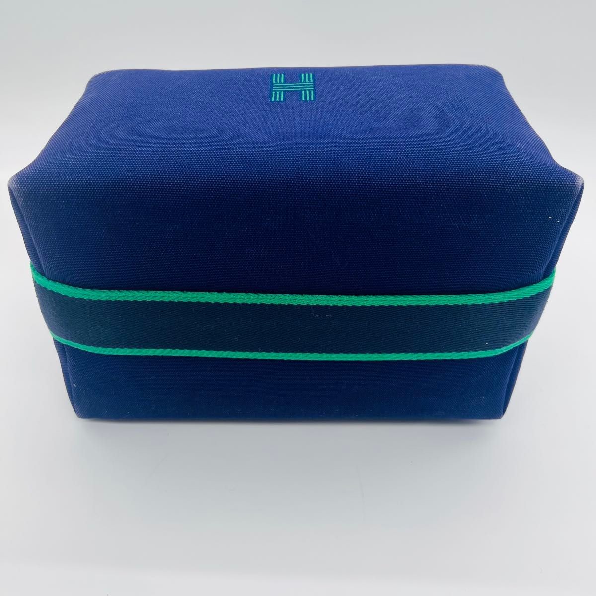 [Mint] HERMES Brides à Black GM Pouch Handbag Navy Green Coated – From JAPAN
