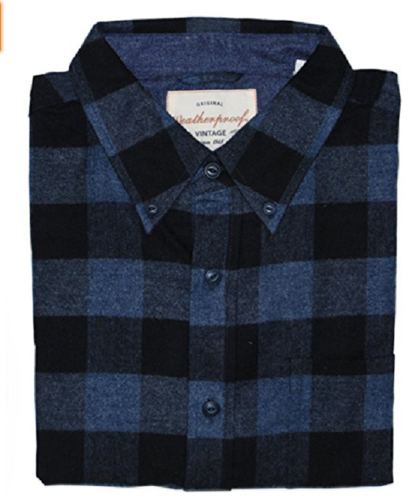 Weatherproof Vintage Men’s Lightweight Plaid Flannel Long Sleeves Shirt