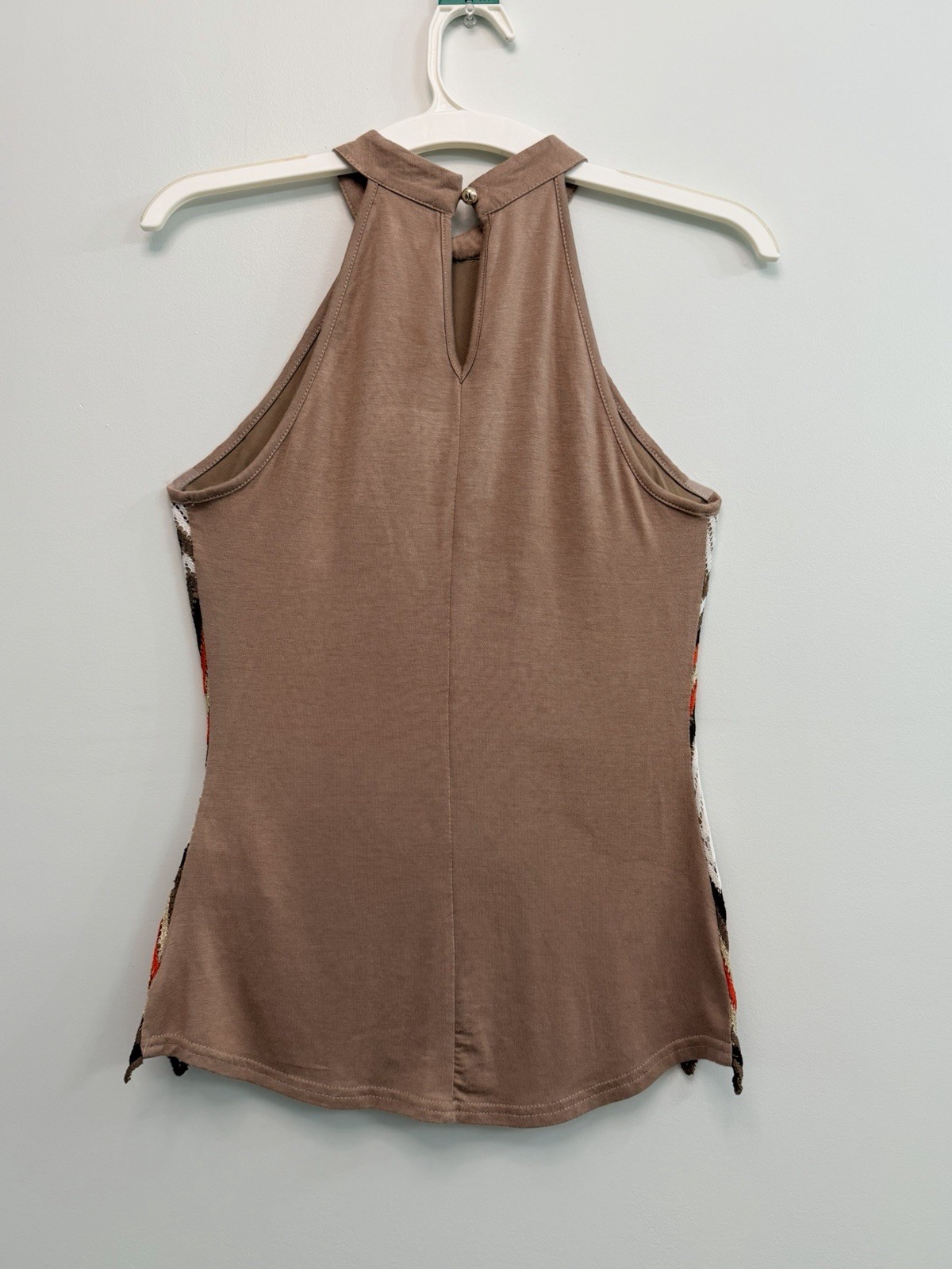 A’Gaci Multicolor Chevron Patterned Halter Neckline Women’s Tank Top SZ S
