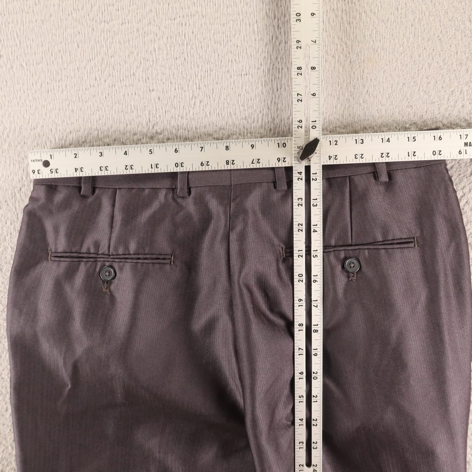 Unbranded Pants Mens 32×32 Gray Herringbone Slacks Self Stripe Sharkskin
