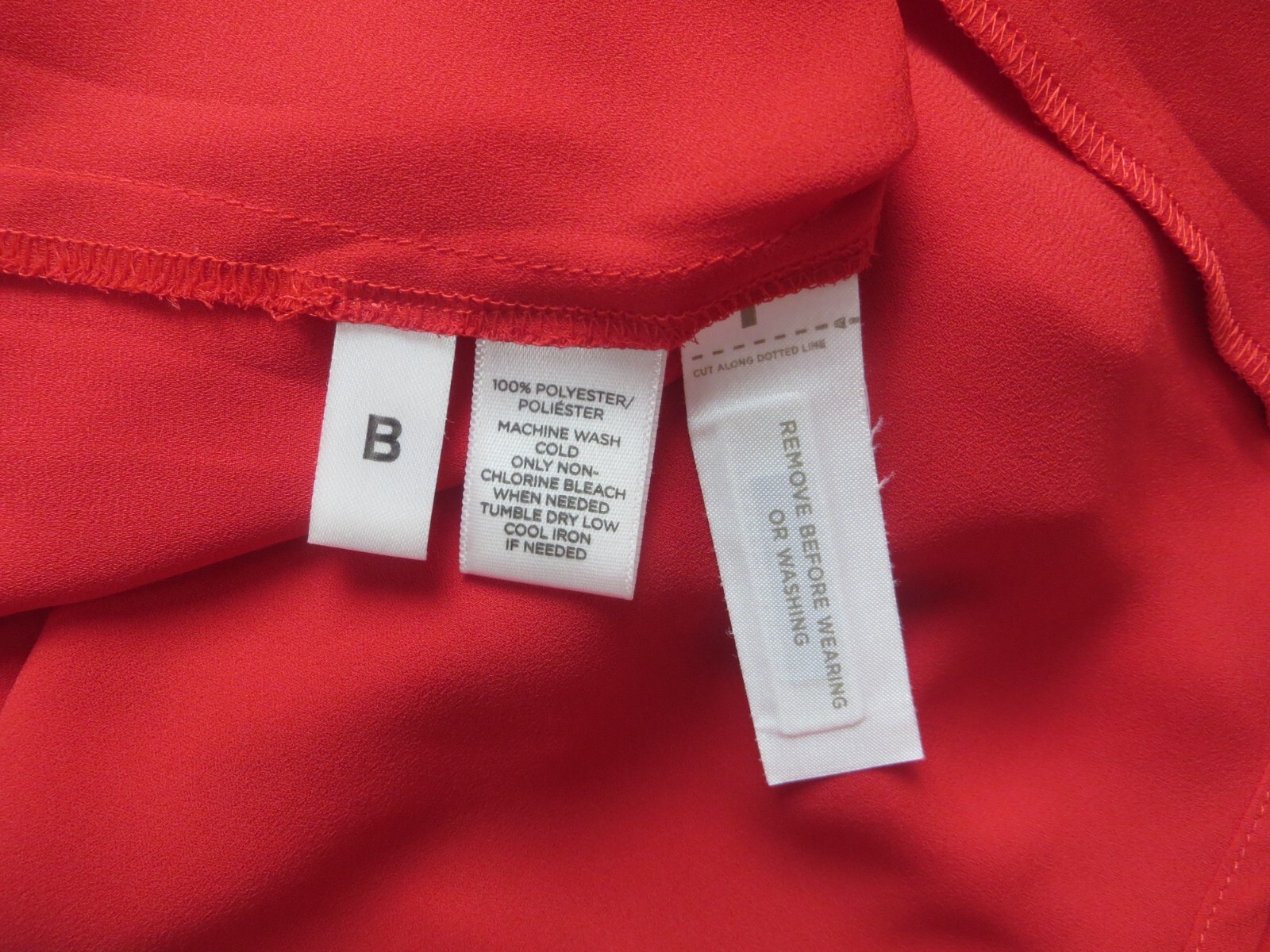 LOFT Women Slippery Comfy Polyester Blouse 2-Way Long Sleeve Pocket Deep Red SP