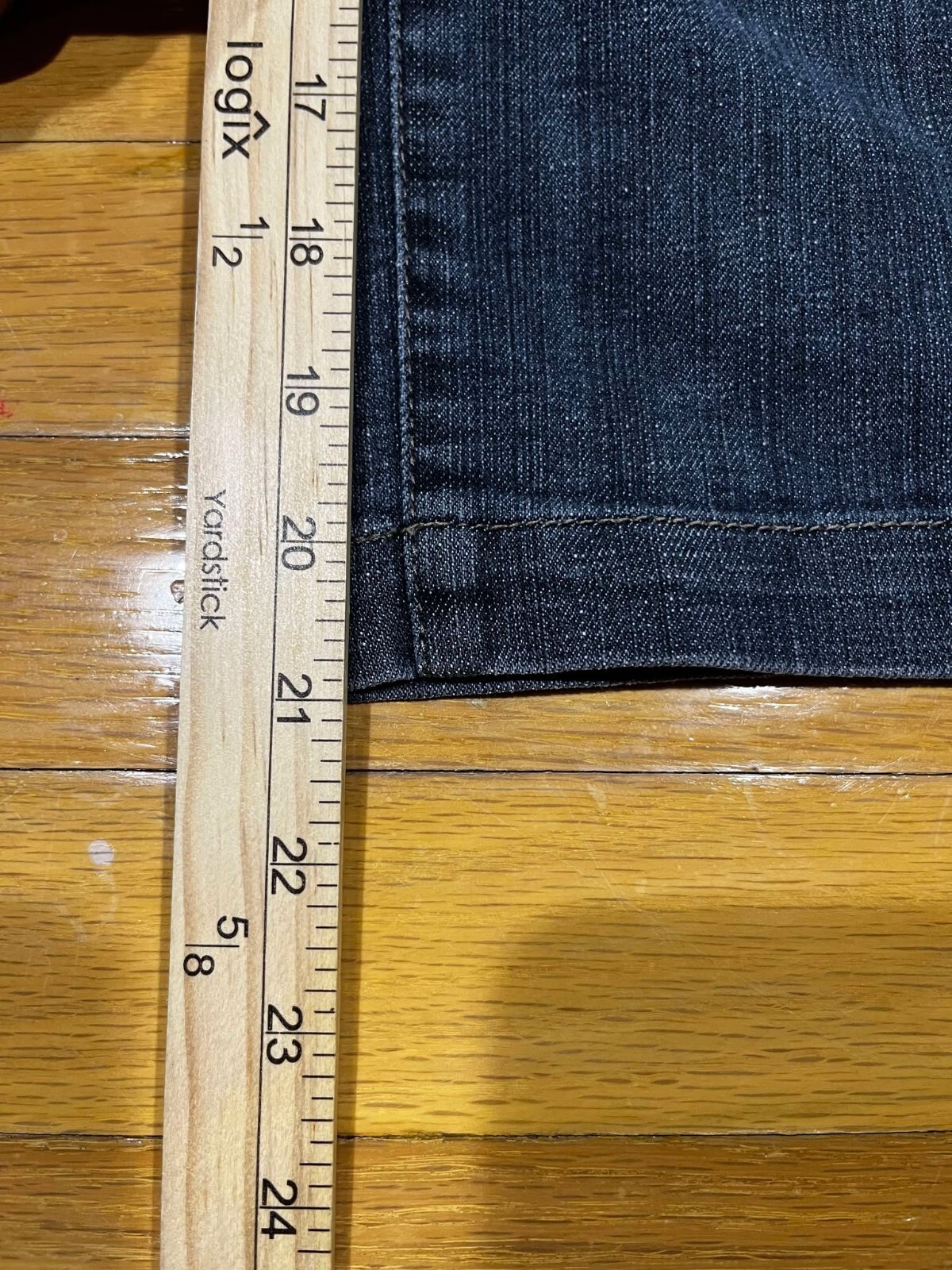 One 5 One Womens Capri Jeans 4 Blue Button Strap Boho Stretch