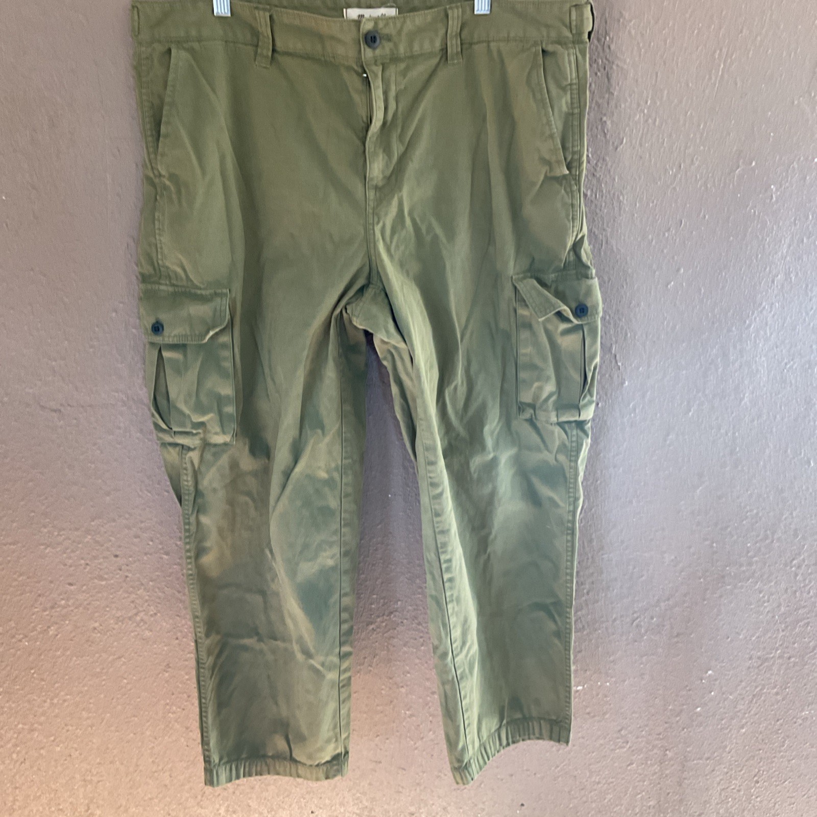 Madewell Cargo Pants Womens 14W Olive Low Rise Utility Relaxed Straight Leg