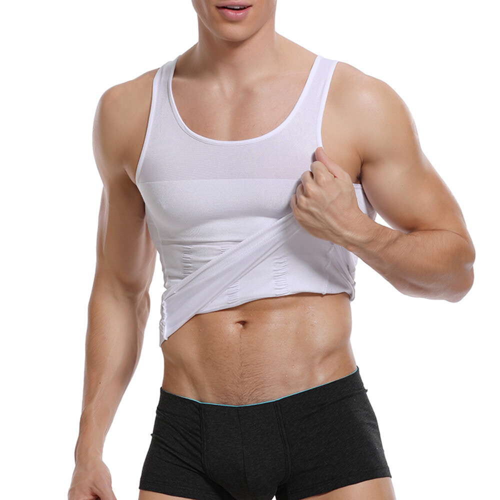 Mens Compression Shirt Body Shaper Elastic Slim Sculpting Vest Muscle Tank Top