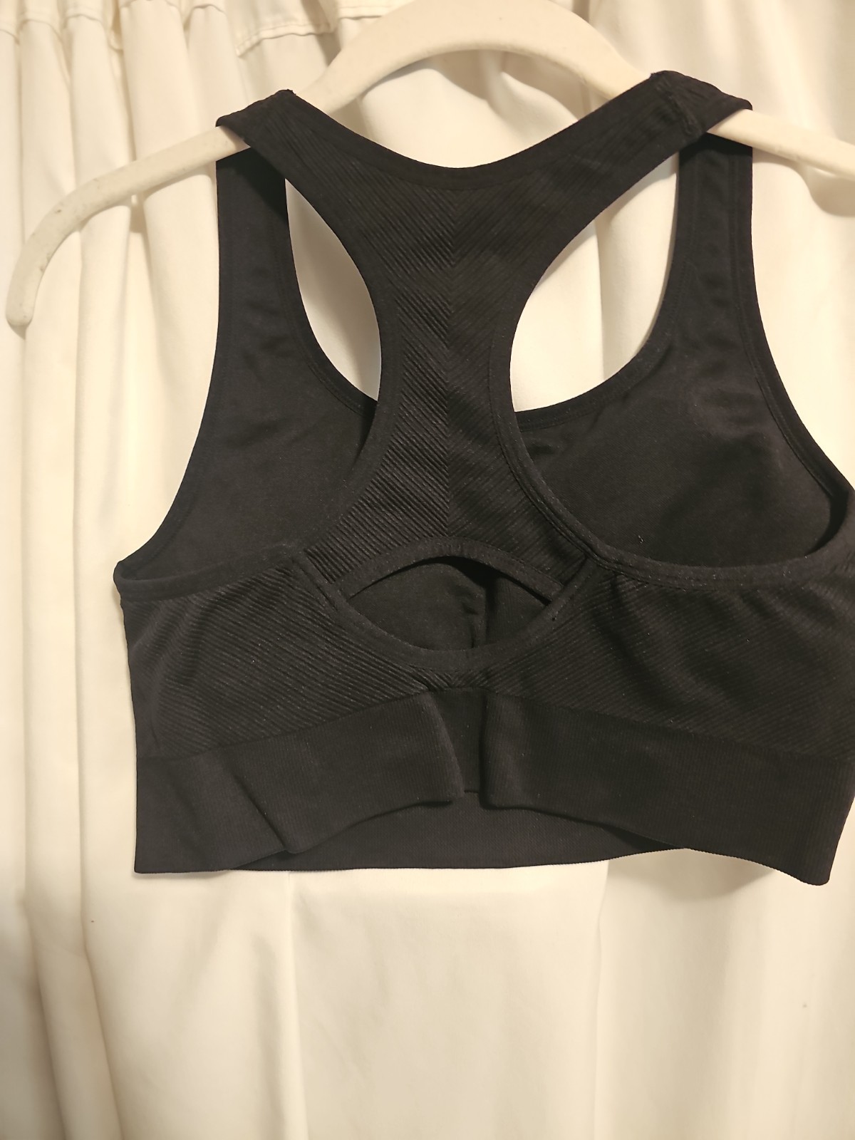Member’s Mark Women’s Seamless Racerback Medium Sports Bra Black Sz L