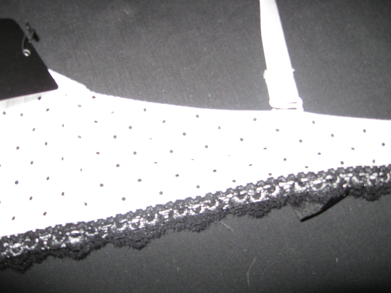 Rene Rofe 22506 Bra with multi way Straps White with Poka Dots 34C NWT