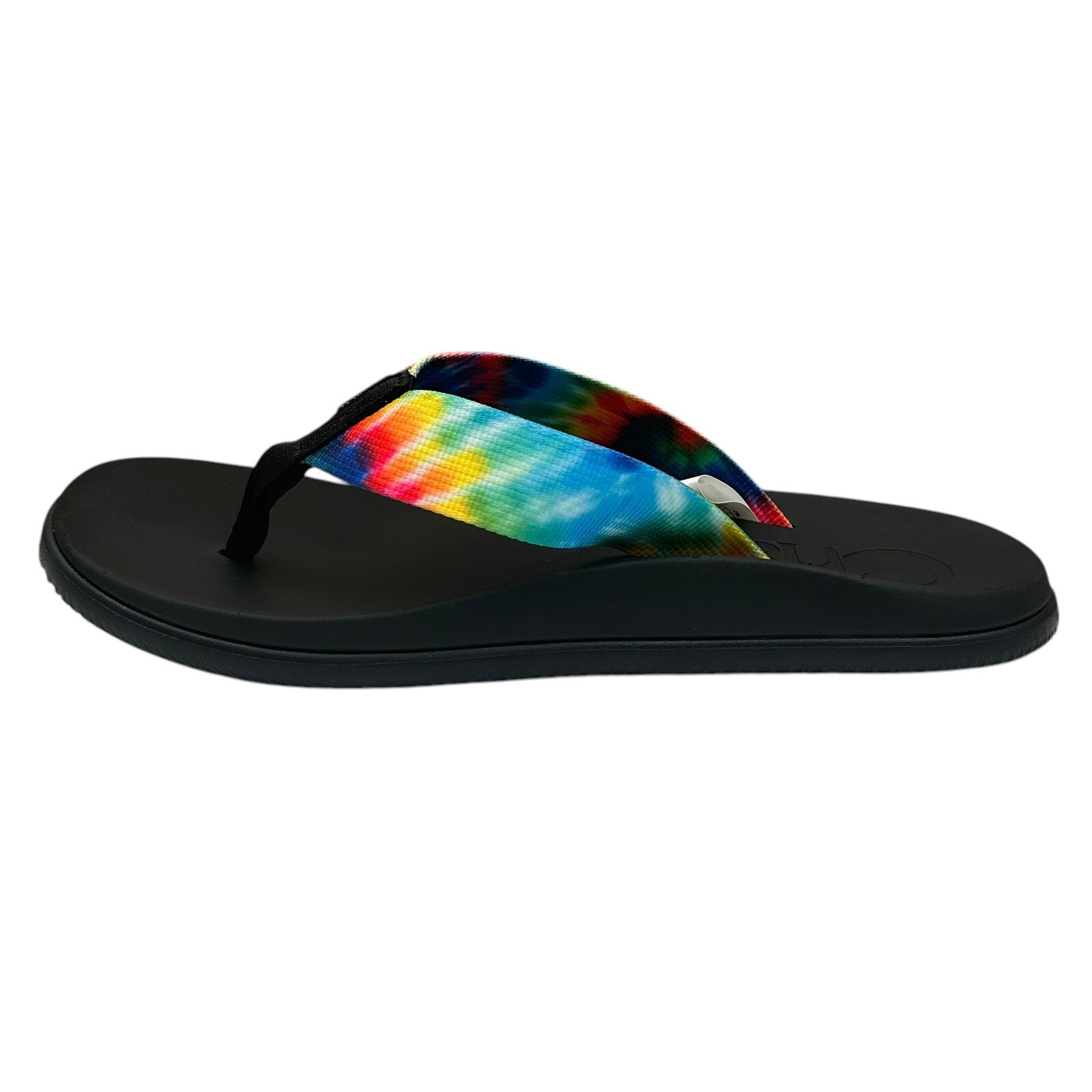 Chaco Womens Chillos Flip Flop Size 7 Black/Tie Dye Lightweight Cushioned Insole