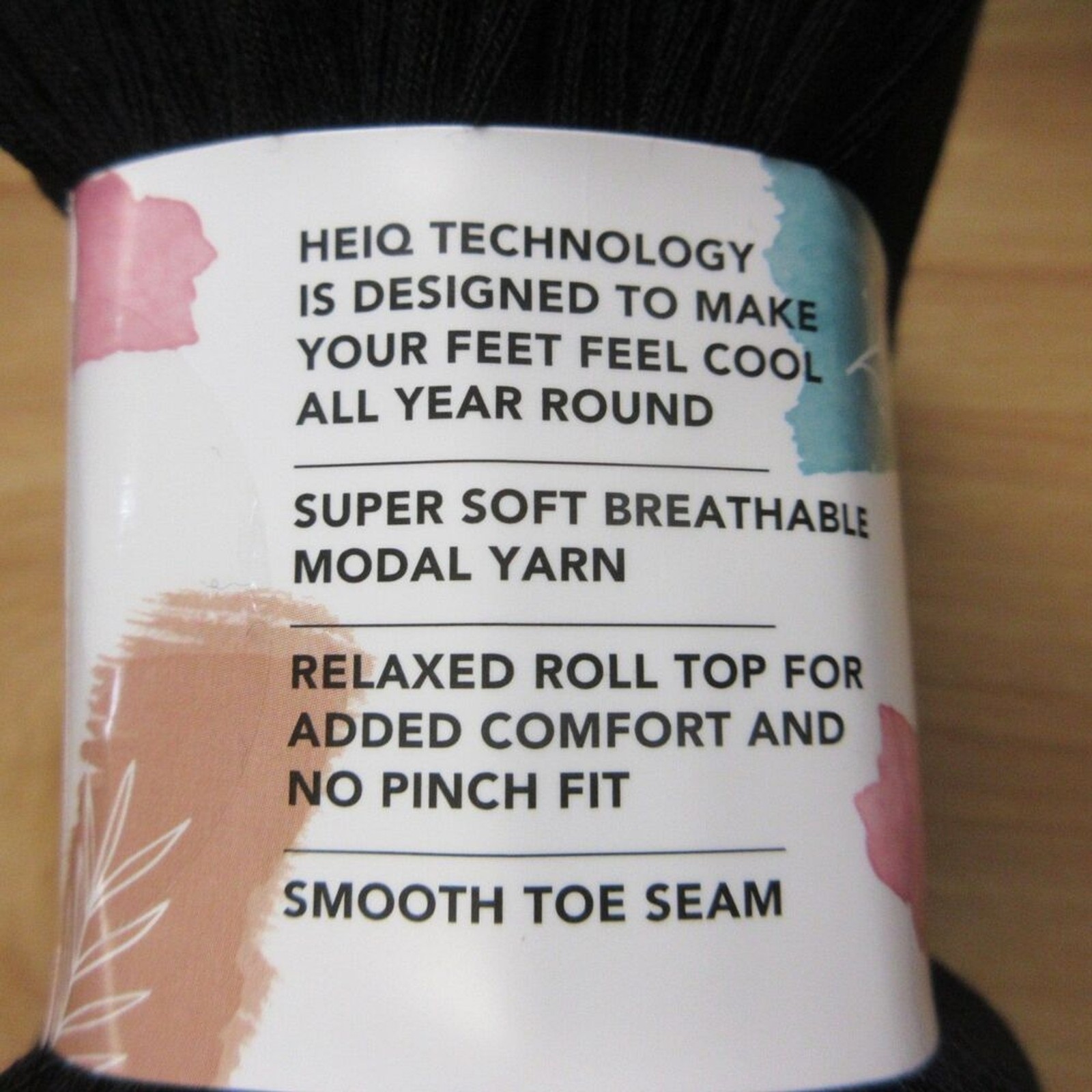 K. BELL Modal Roll Top Socks, Womens, 6 Pairs, Black, Fits Shoe Sizes 5.5-10 NWT