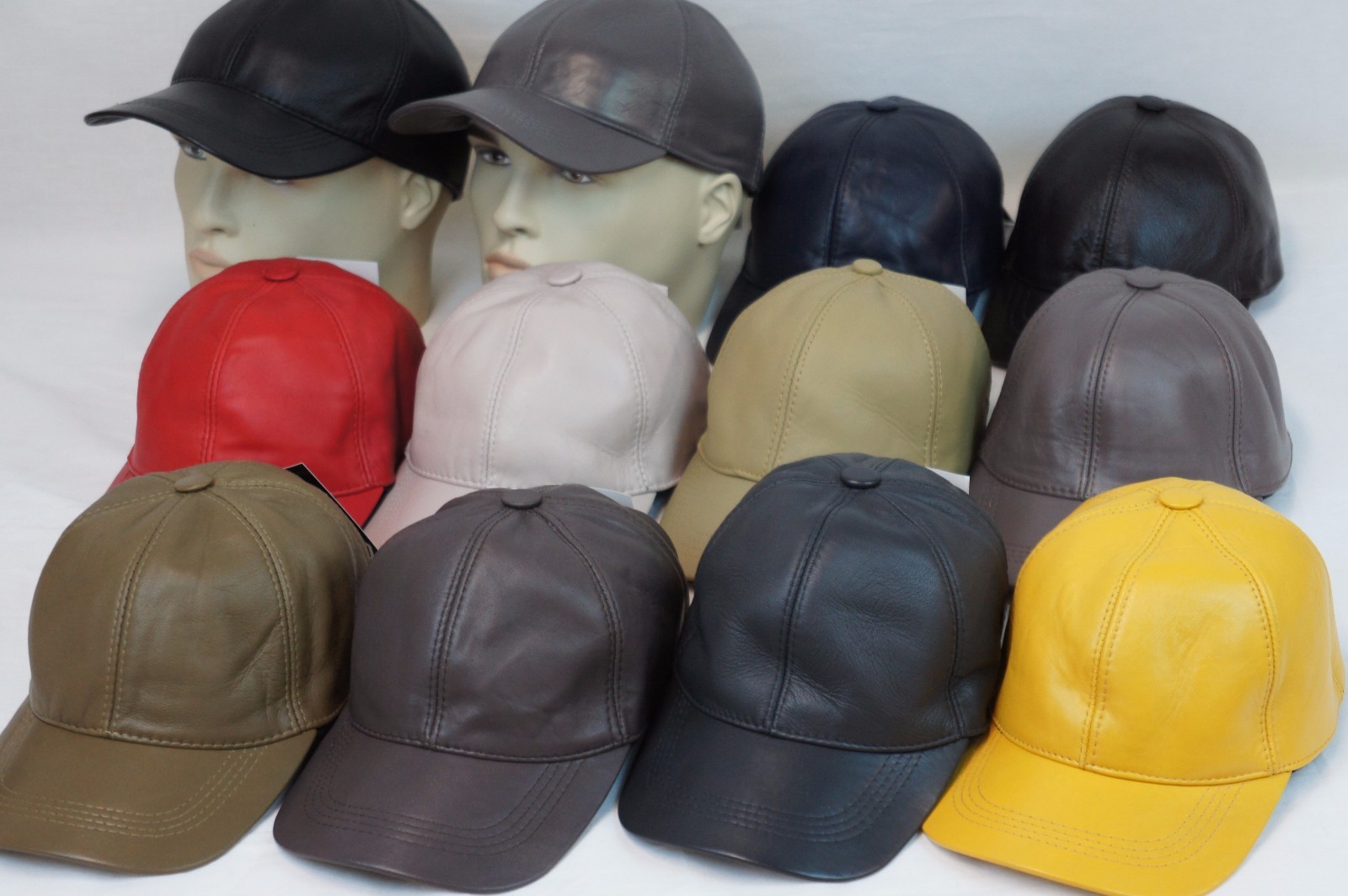 New 100% Genuine Real Lambskin Leather Baseball Cap Hat Sport Visor 12 COLORS