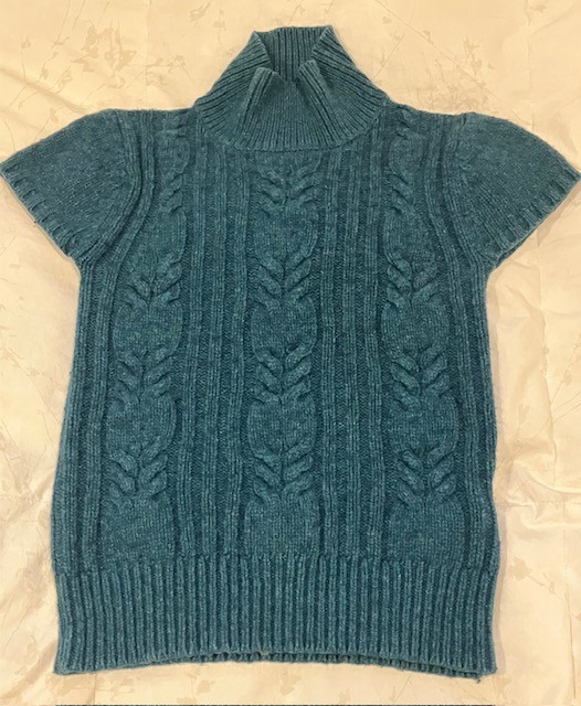 OLD NAVY – Teal Green Cotton/Wool Blend Short Sleeve Sweater – Junior’s – Small