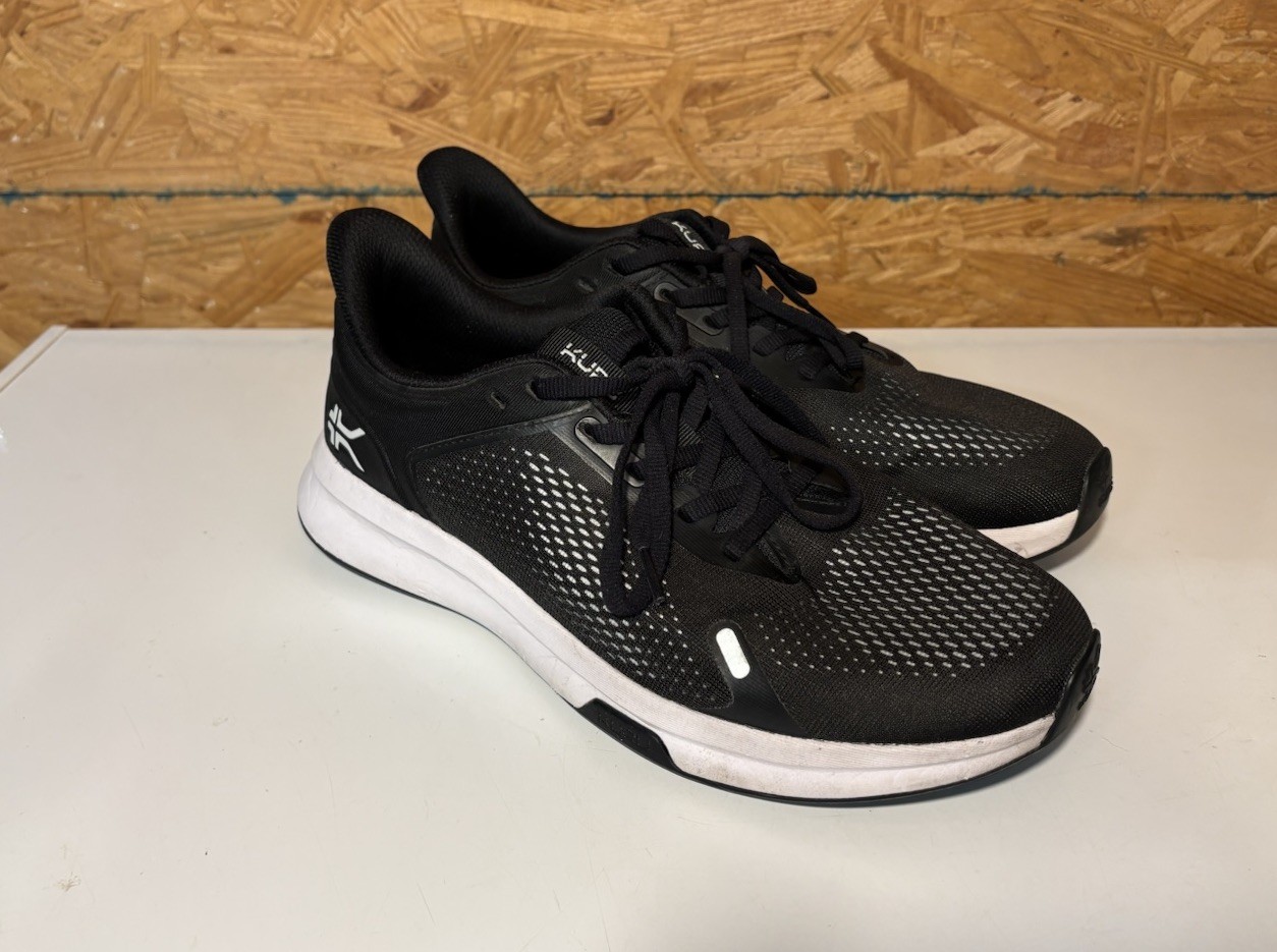 KURU ATOM Mens Size 10 Black Running Walking Shoes Athletic Comfort Sneakers