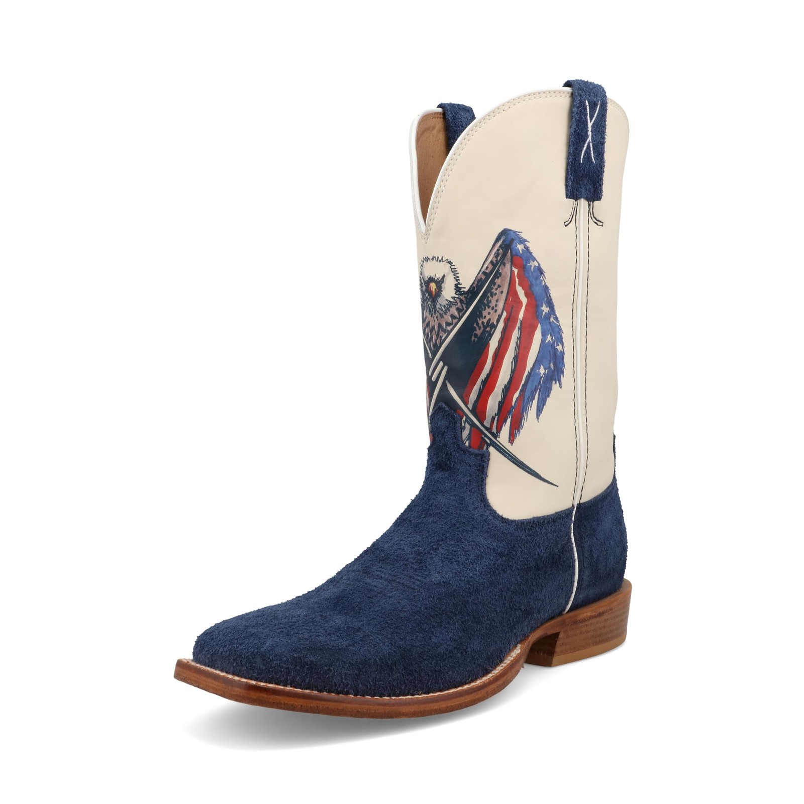 Twisted X Men’s 12″ Tech X Boot, Wide Square Toe Red, White, & Blue, 10.5 EE