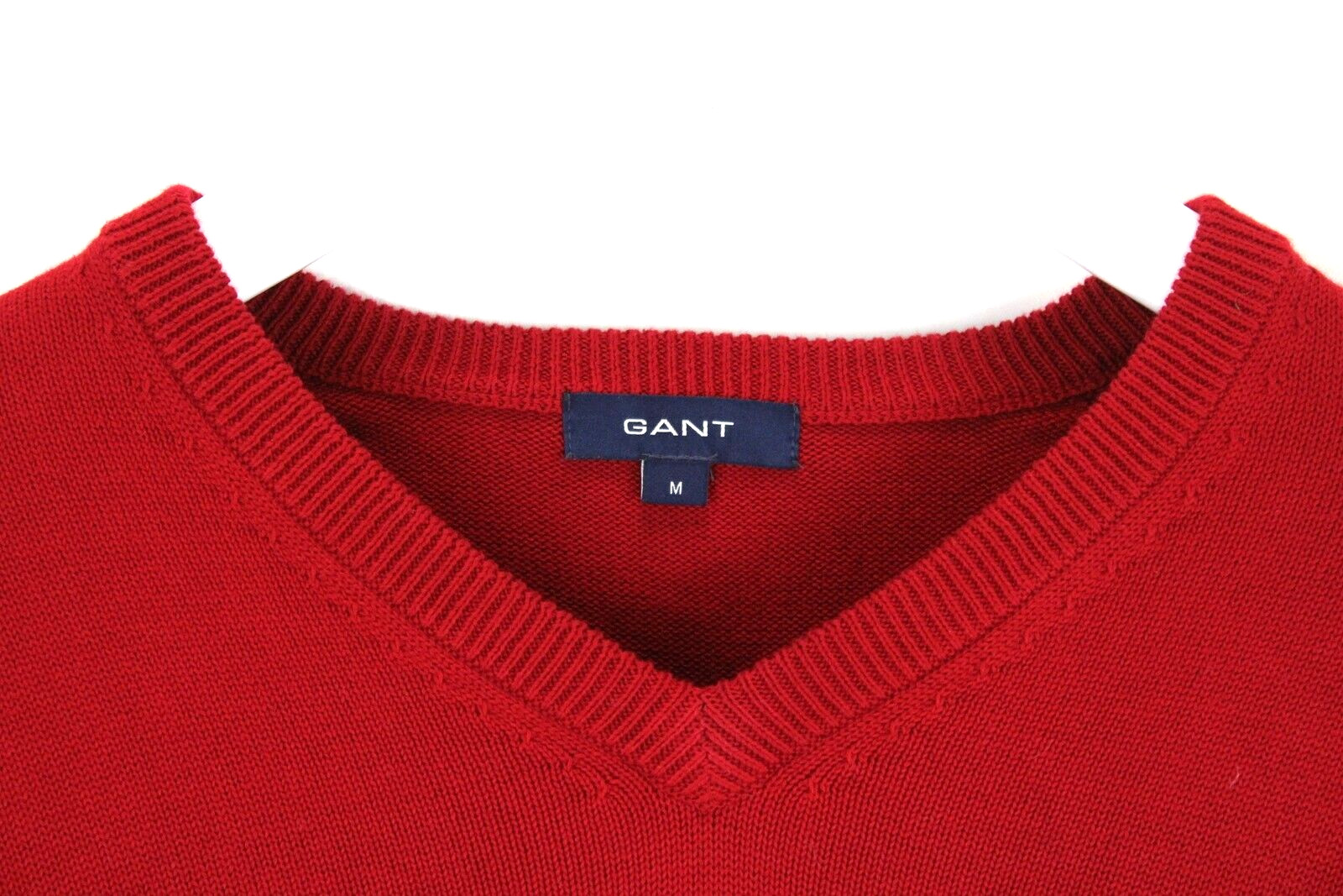 GANT Jumper Mens M (MEDIUM) V-Neck Red Pullover Sweater