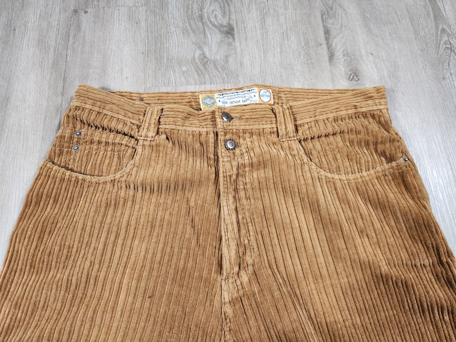 Vintage Bugle Boy Corduroy Carpenter Pants 38×32 Baggy Skater Gold Crest 80s 90s