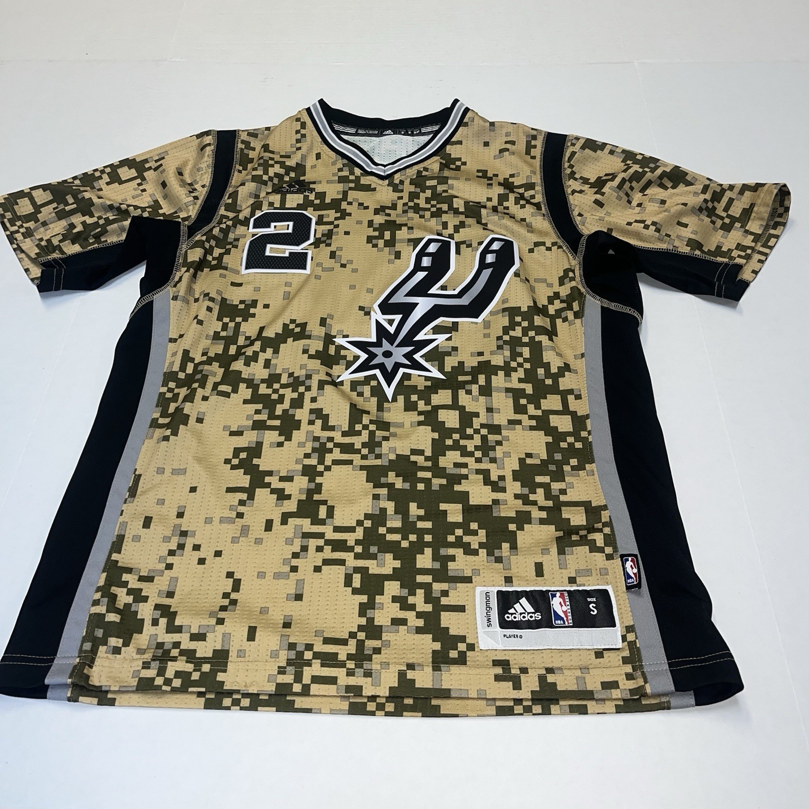 Kawhi Leonard Adidas NBA Swingman Jersey Camo San Antonio Spurs Mens Size Small