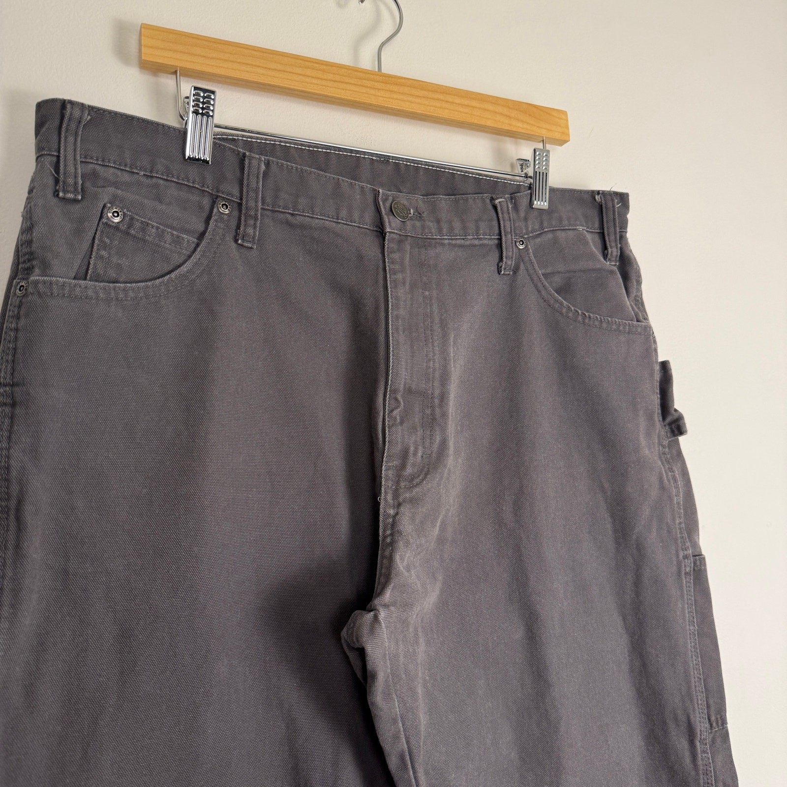 Dickies Canvas Carpenter Pants Gray Workwear Streetwear Baggy Utility
