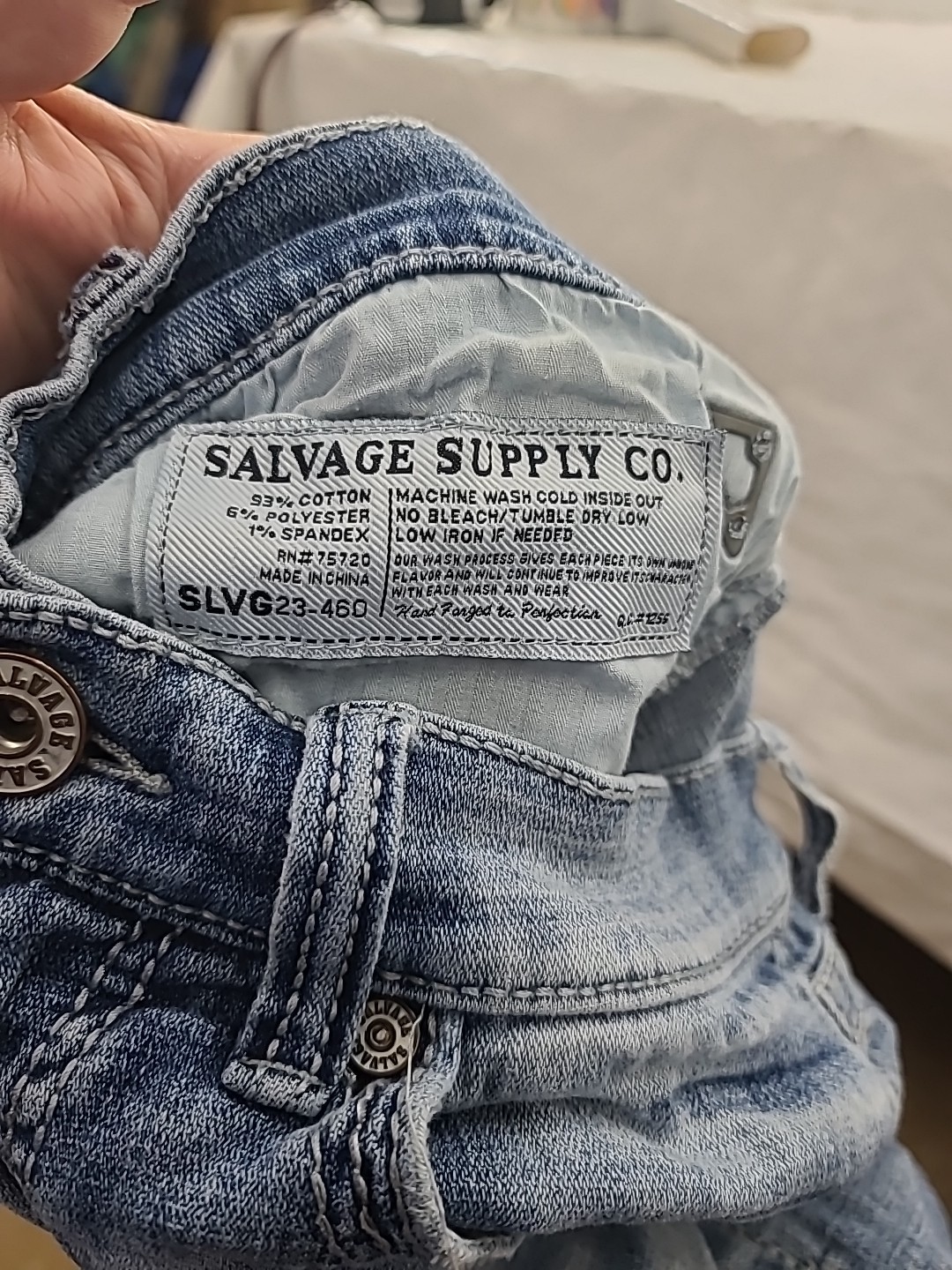 Salvage Mayhem Straight Jeans Size 32s BKE Buckle Acid Wash Whiskers