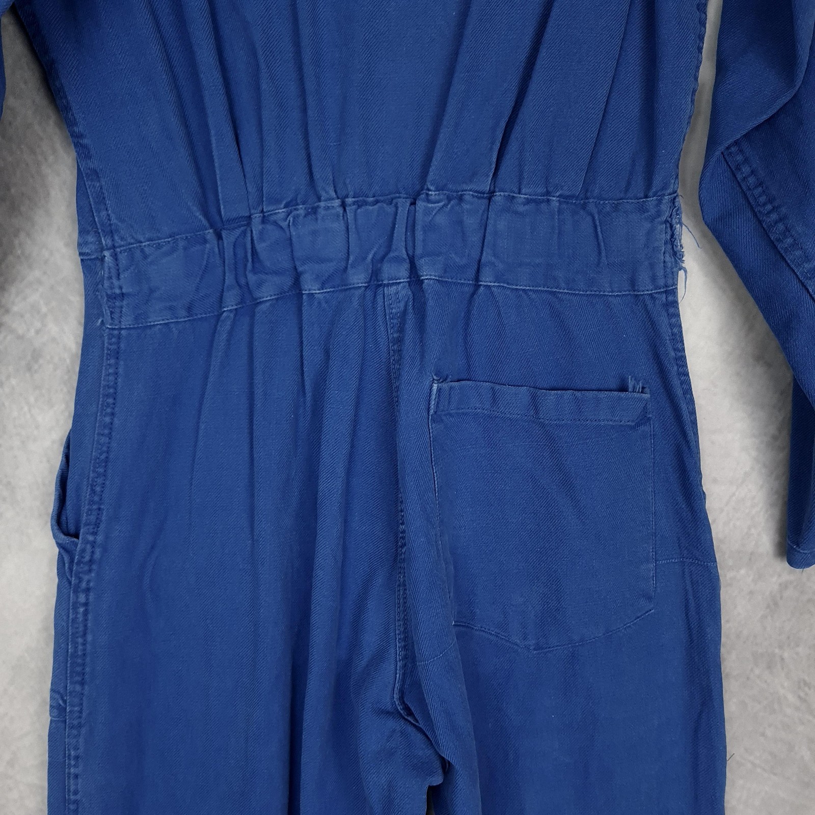 Vntg French Coveralls Womens Small Work Jumpsuit Utility Boiler Suit YKK Zip 80s