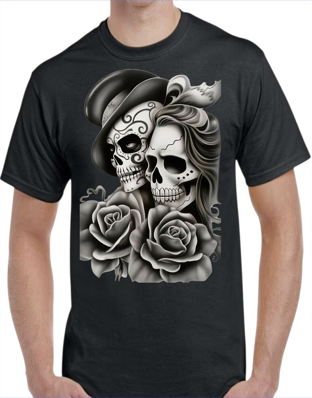 Dia De Los Muertos Men’s T-Shirt White or Black or Gray Small to 3X-Large