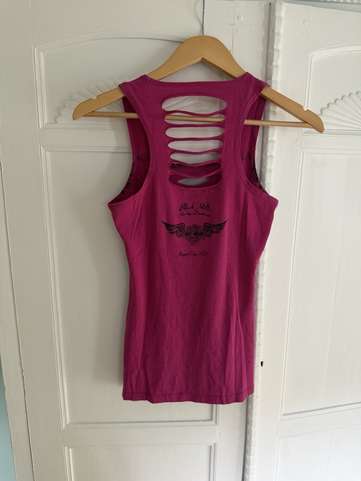 Harley-Davidson Sturgis Pink Cutout Sleeveless Tank Top ~Made in USA~ Size S – M