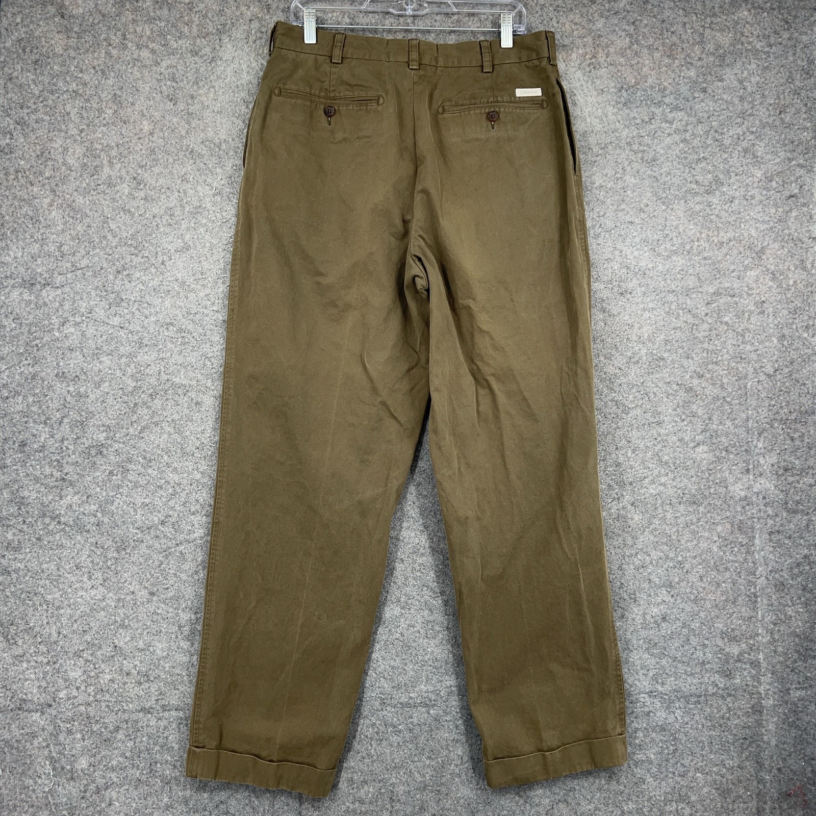 Daniel Cremieux Classics Pants Mens 35×32 Brown Pleated Cuffed Chino Classic Fit