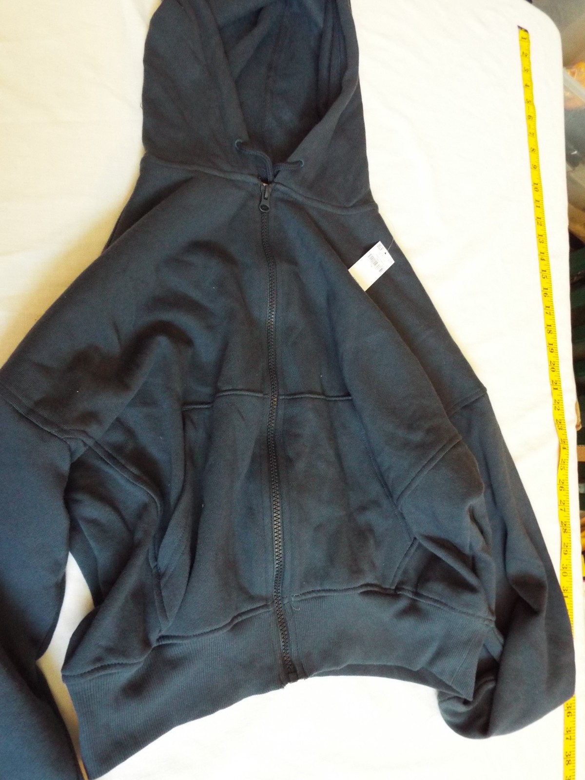 NWT Old Navy Socomfy Hoodie Womens SMALL Black Drawstring Full Zip Sweatshirt